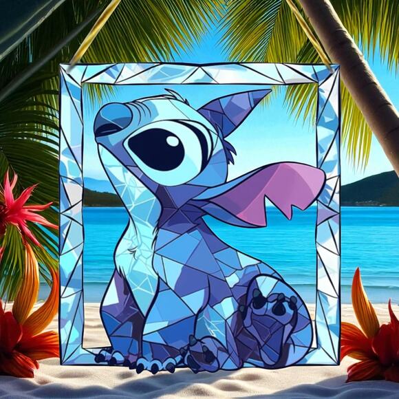 Stitch 8” Acrylic Suncatcher – Stained Glass Style Window Art - Picture 1 of 5